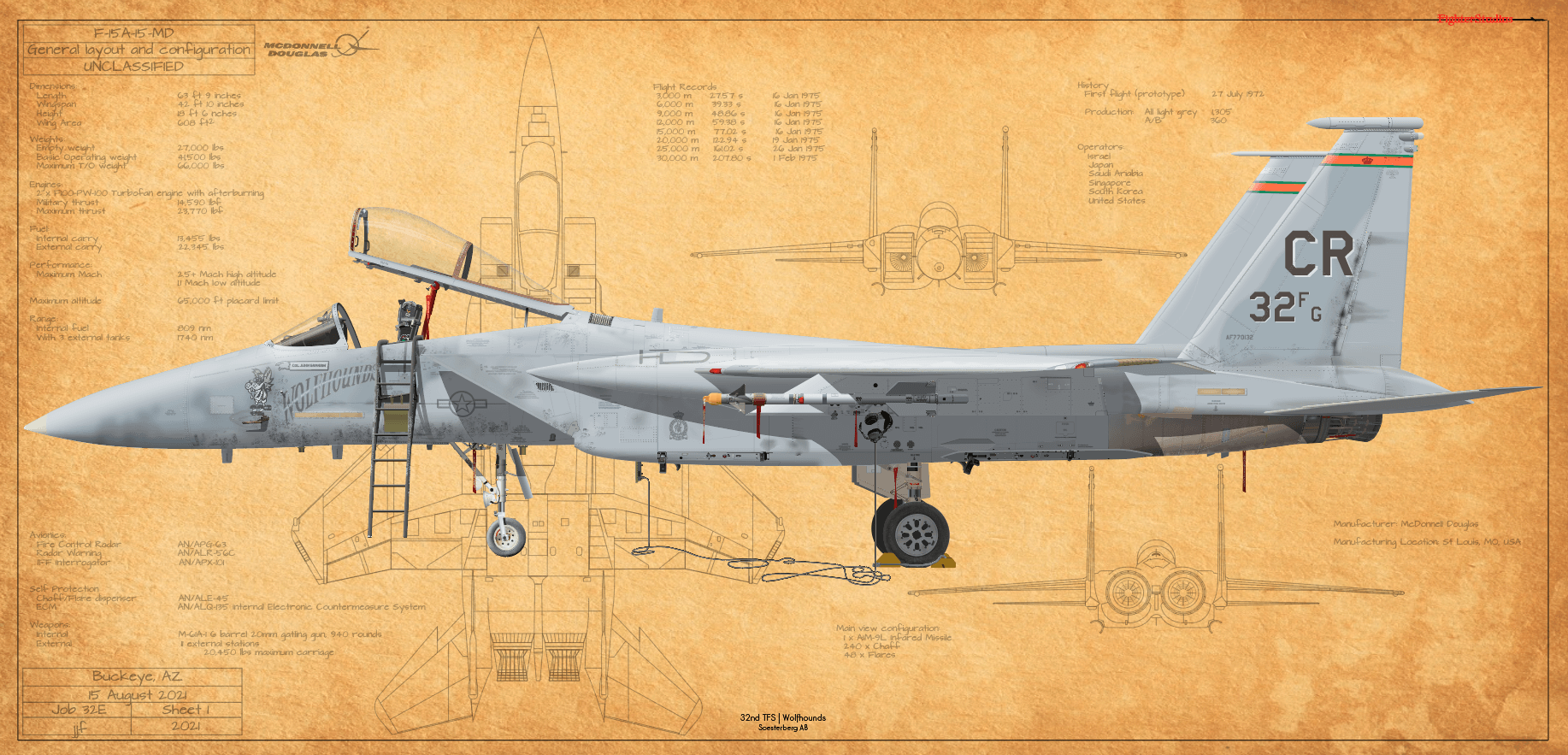 F-15C Eagle, 32 TFS 